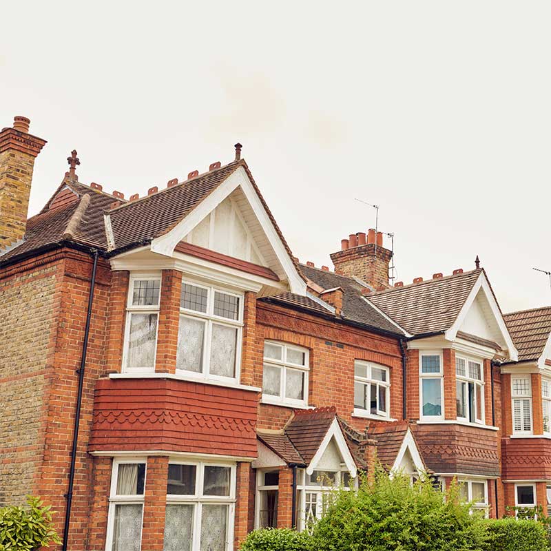 Row of houses on a street